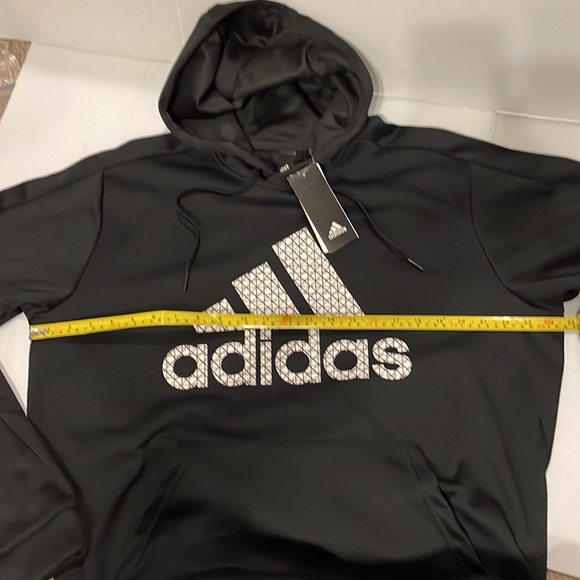 NWT Adidas black w/white Graphic BOS TI drawstring HOODIE SWEATSHIRT MensSize XL - Picture 4 of 11